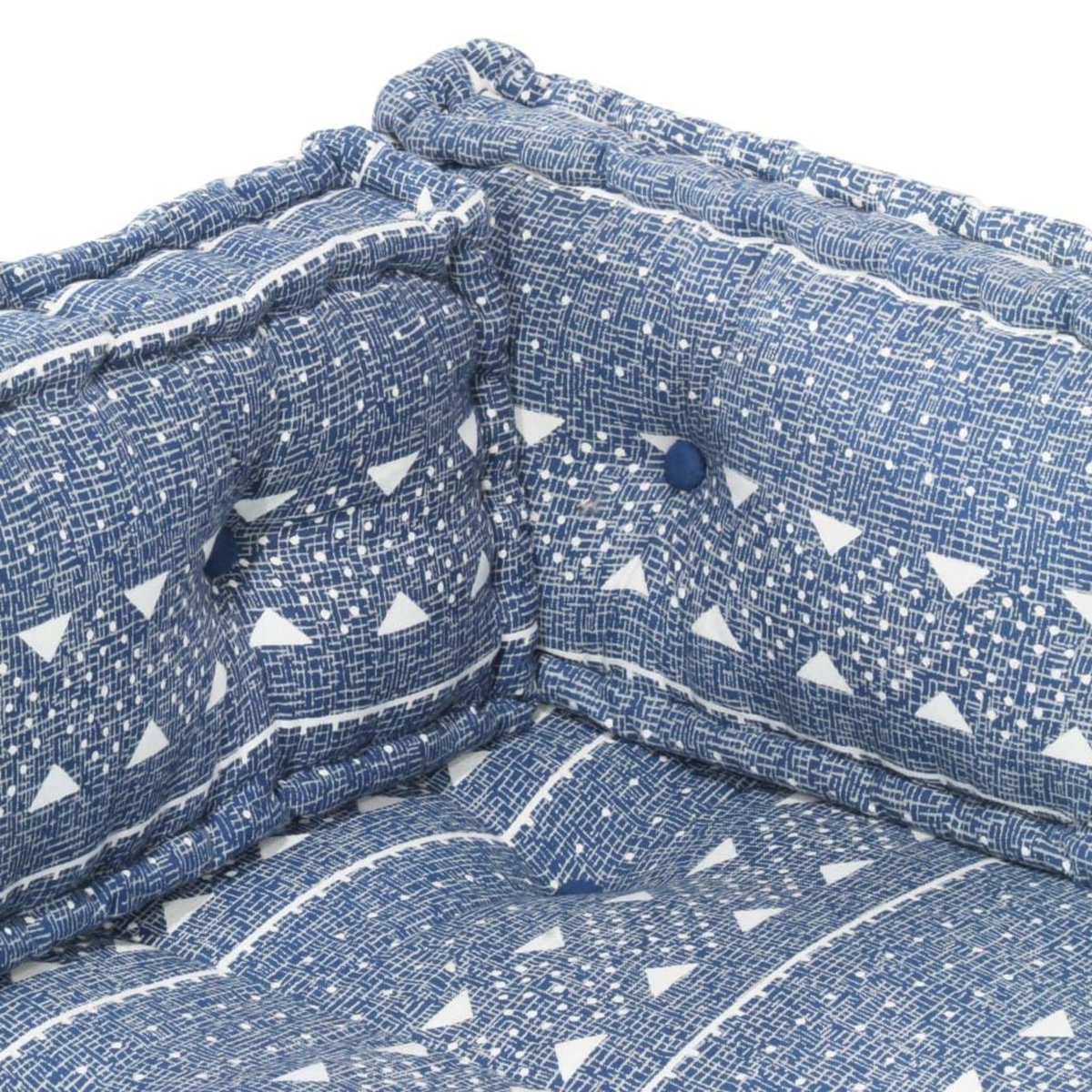 VIDAXL Coussin de canape palette Indigo Tissu Patchwork