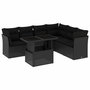 Voir la diapositive 2 : VIDAXL Salon de jardin 7 pcs avec coussins noir resine tressee