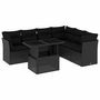 Voir la diapositive 2 : VIDAXL Salon de jardin 7 pcs avec coussins noir resine tressee