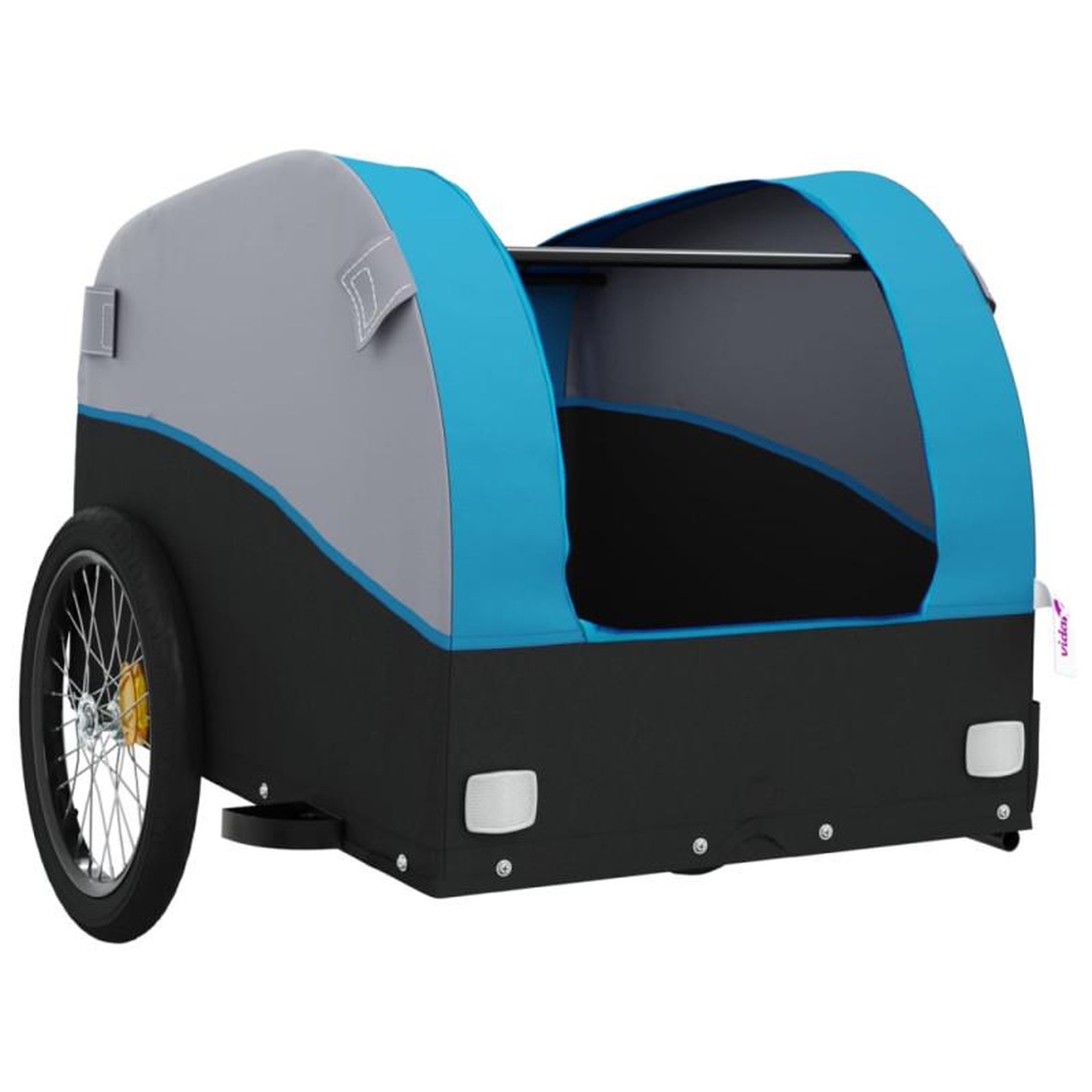 Voir la diapositive 5 : VIDAXL Remorque de vélo noir et bleu 30 kg fer