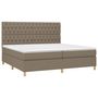 Voir la diapositive 3 : VIDAXL Sommier a lattes de lit et matelas et LED Taupe 200x200cm Tissu