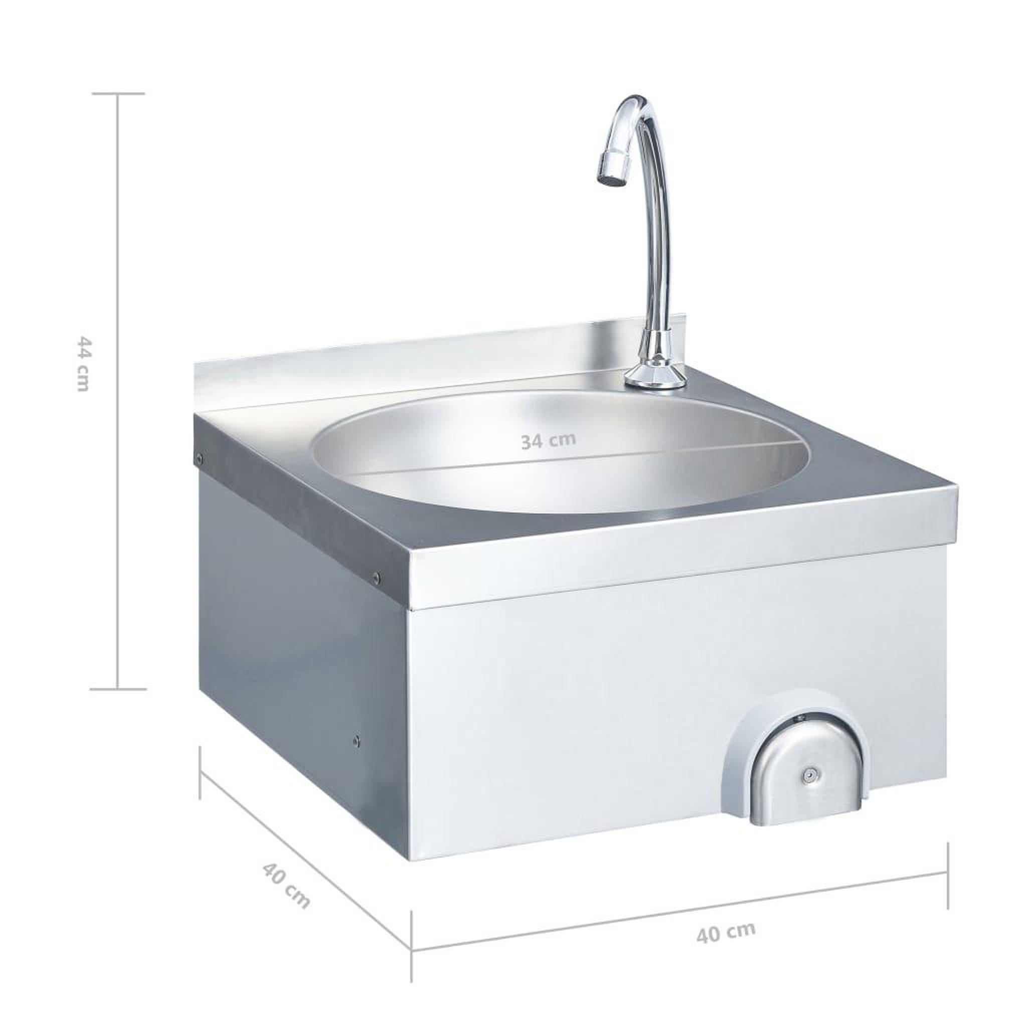 Voir la diapositive 6 : VIDAXL Lavabo de lavage avec robinet et distributeur de savon Inox