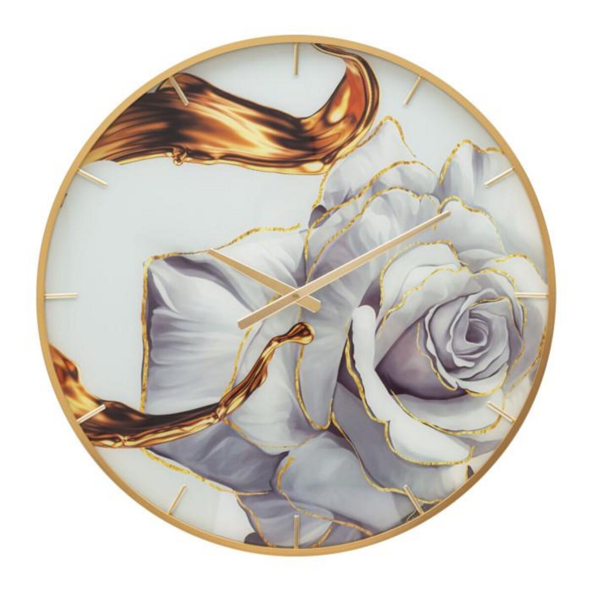 Paris Prix Horloge Murale en Verre  Rose  60cm Multicolore