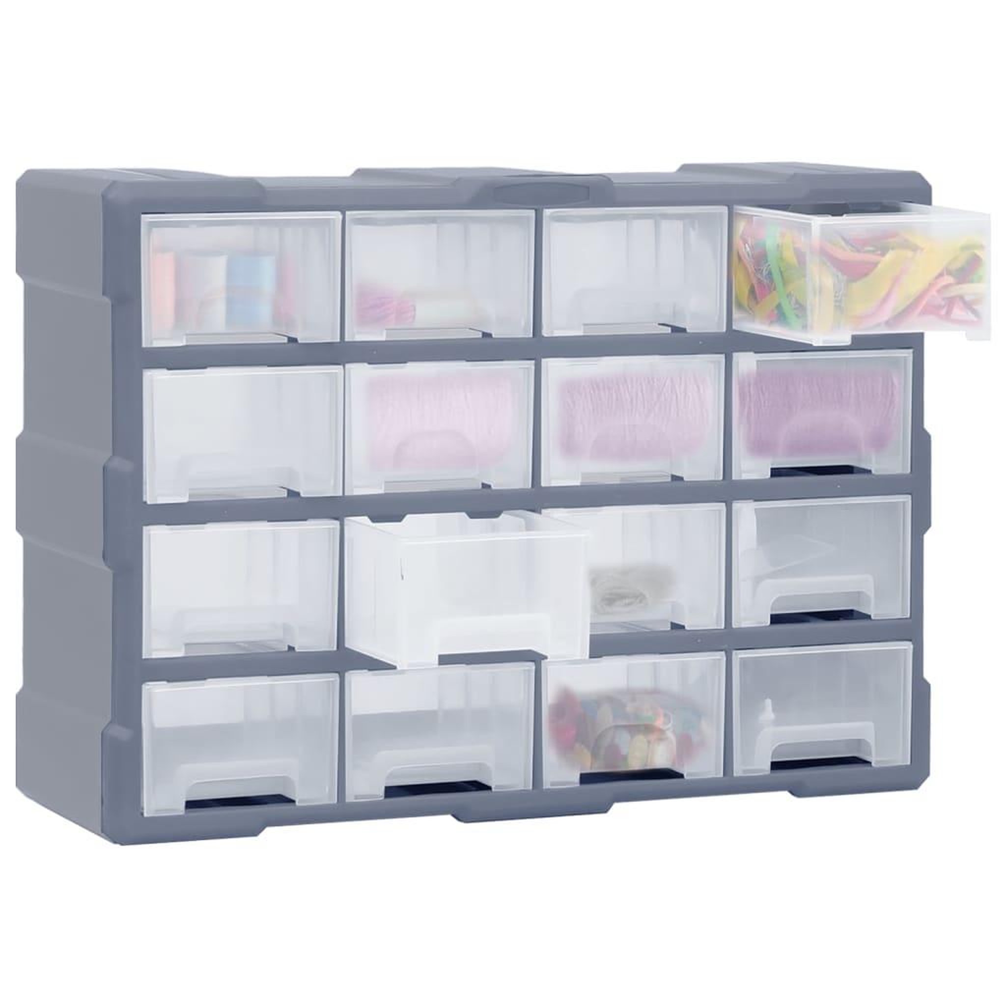 Voir la diapositive 2 : VIDAXL Organisateur multi-tiroirs avec 16 tiroirs centraux 52x16x37 cm