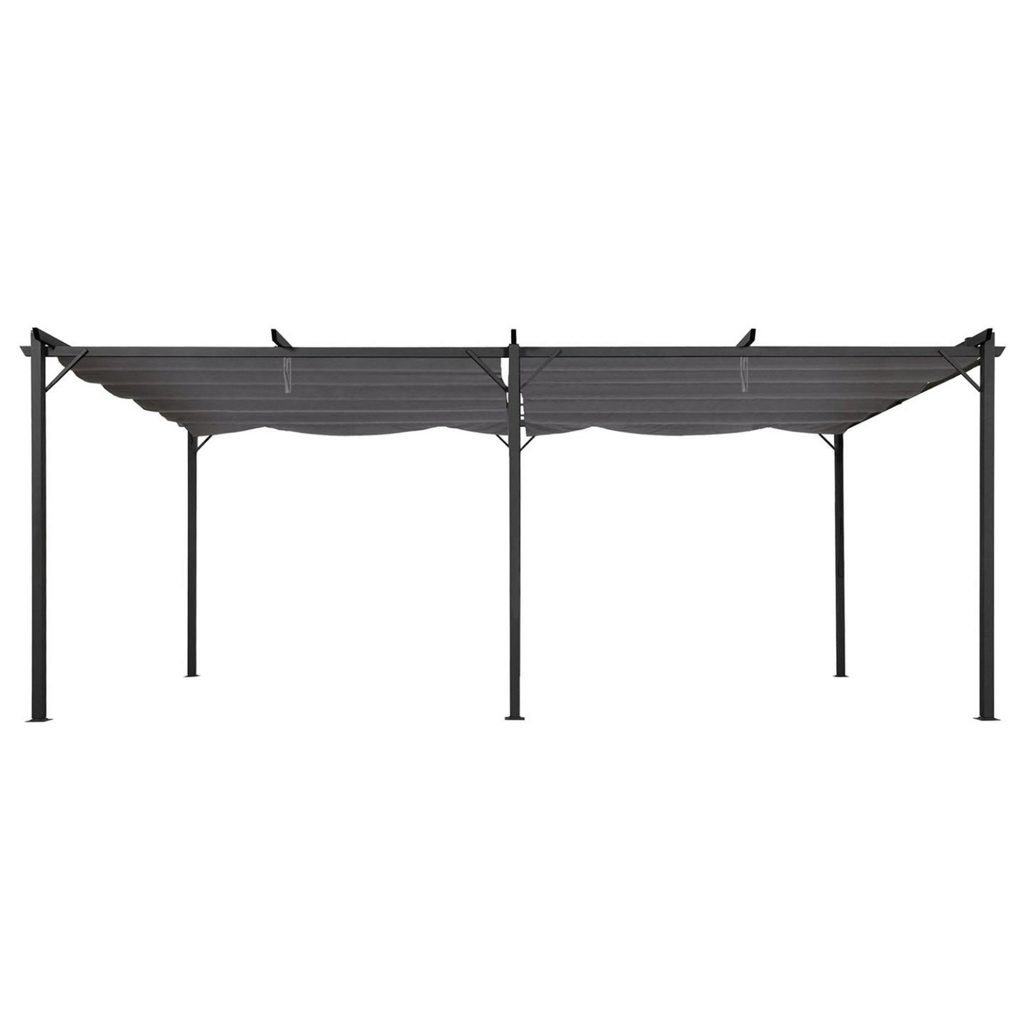Voir la diapositive 3 : ID MARKET Pergola toit rétractable 6 pieds 3x6 m tonnelle gris anthracite