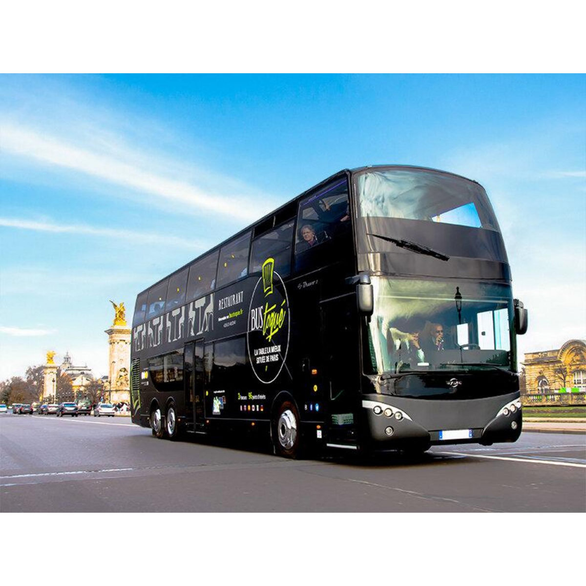 Smartbox Repas insolite 4 plats et visite de Paris dans le bus à impériale Champs-Élysées - Coffret Cadeau Gastronomie