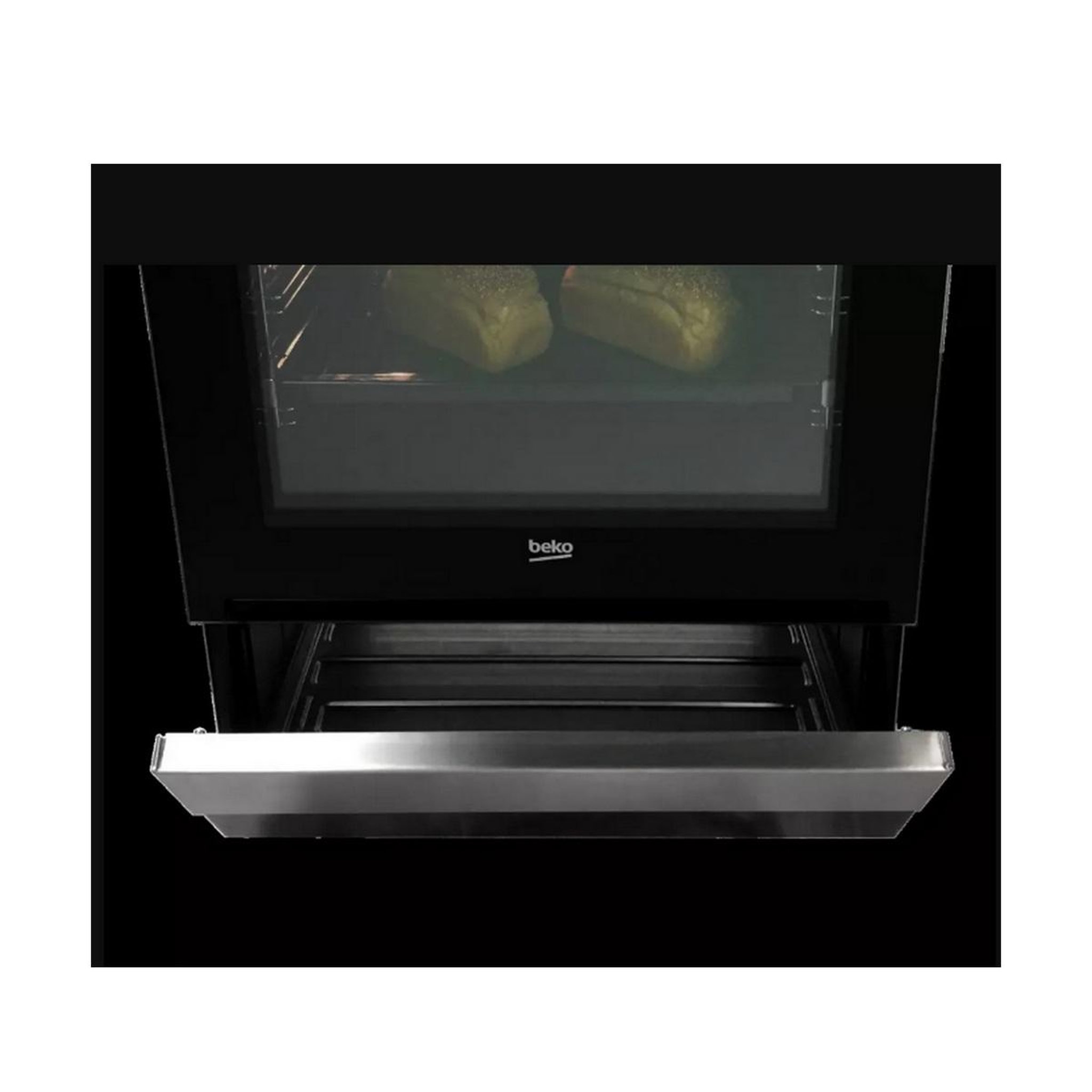 Voir la diapositive 3 : Beko Cuisinière vitrocéramique 72l 4feux inox - FSE67300XCS