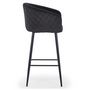 Voir la diapositive 3 : Paris Prix Tabouret de Bar en Velours  Kandi  106cm Noir