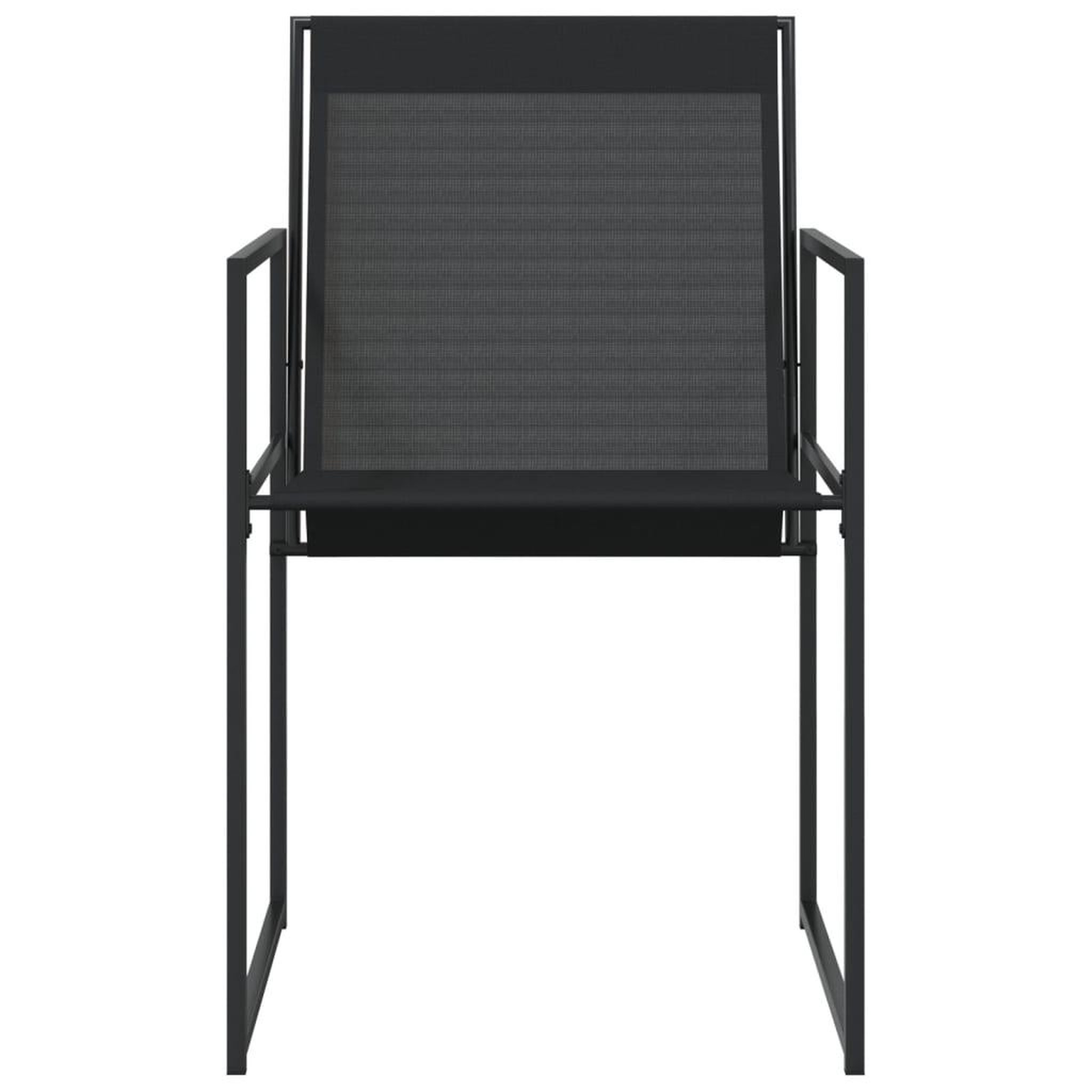 Voir la diapositive 4 : VIDAXL Chaises de jardin 4 pcs noir acier et textilene