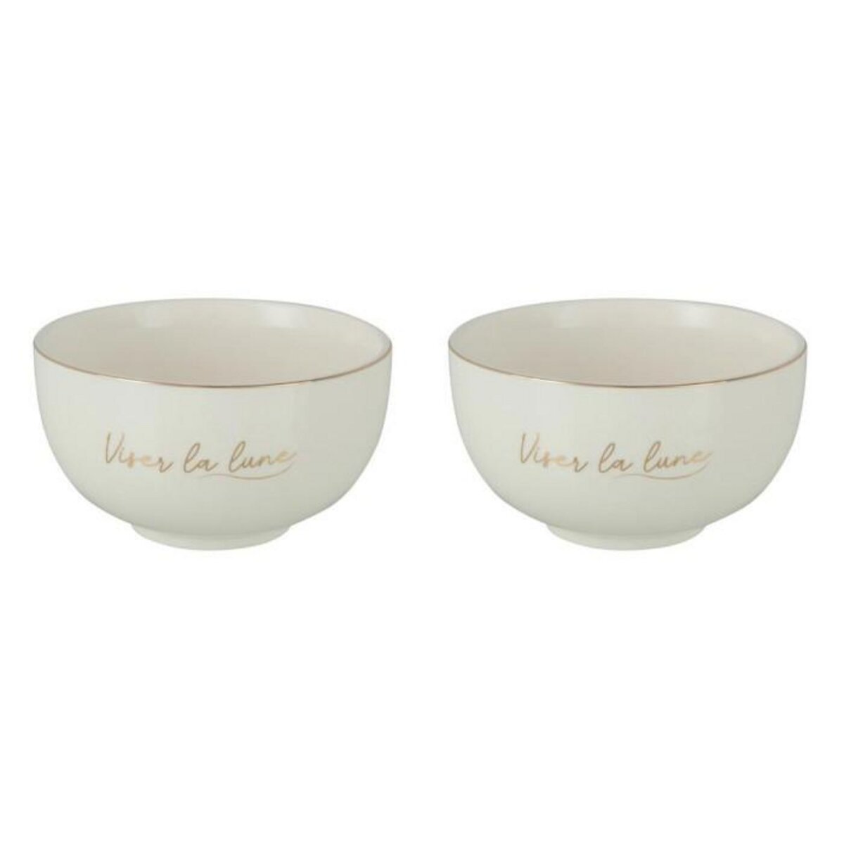 Paris Prix Lot de 2 Bols en Porcelaine  Ilene  10cm Blanc