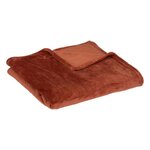 ATMOSPHERA Plaid Doux Uni  Flanel  125x150cm Terracotta