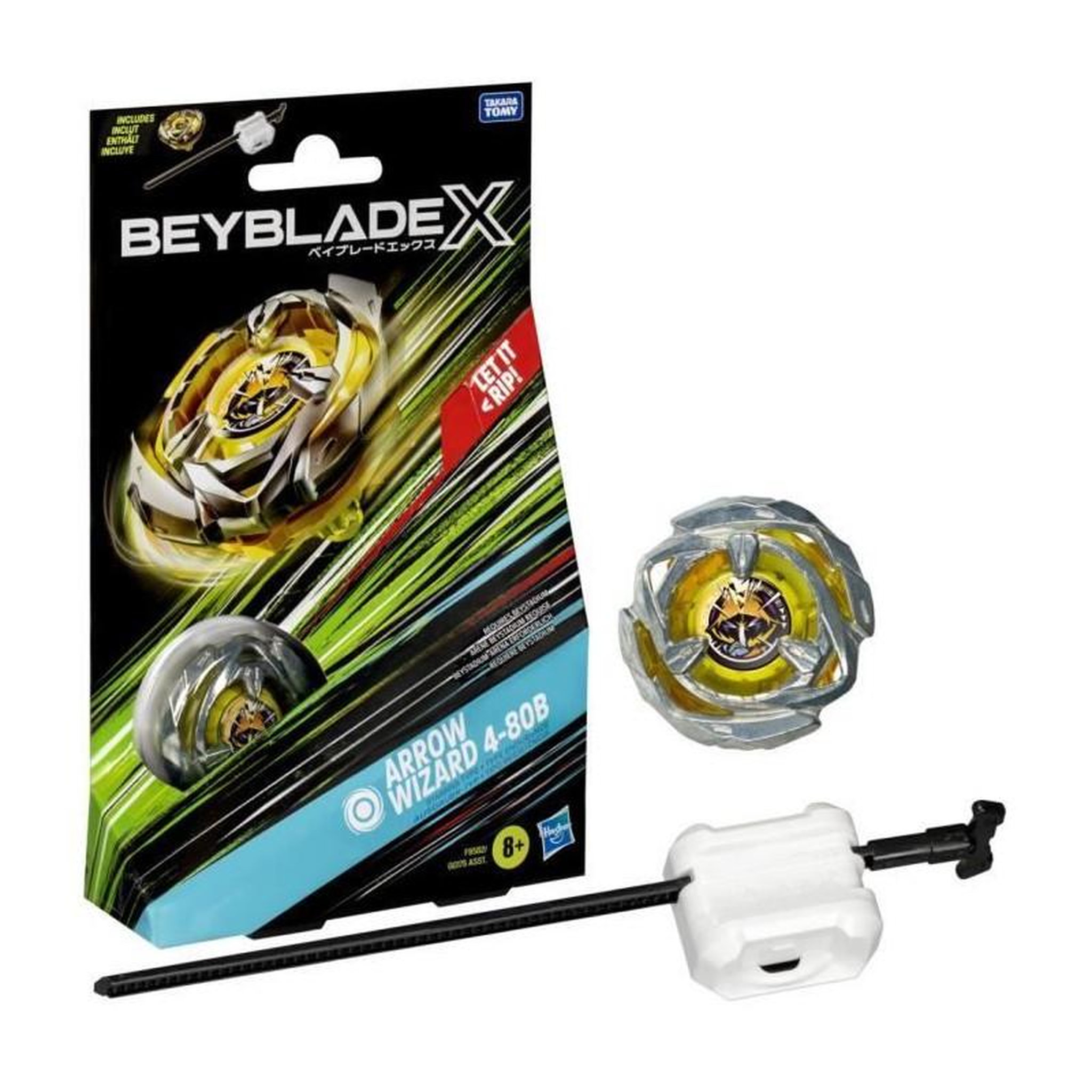 Voir la diapositive 1 : HASBRO Beyblade X, Starter Pack Arrow Wizard 4-80B avec toupie de compétition a rotation droite de type endurance et lanceur, a partir