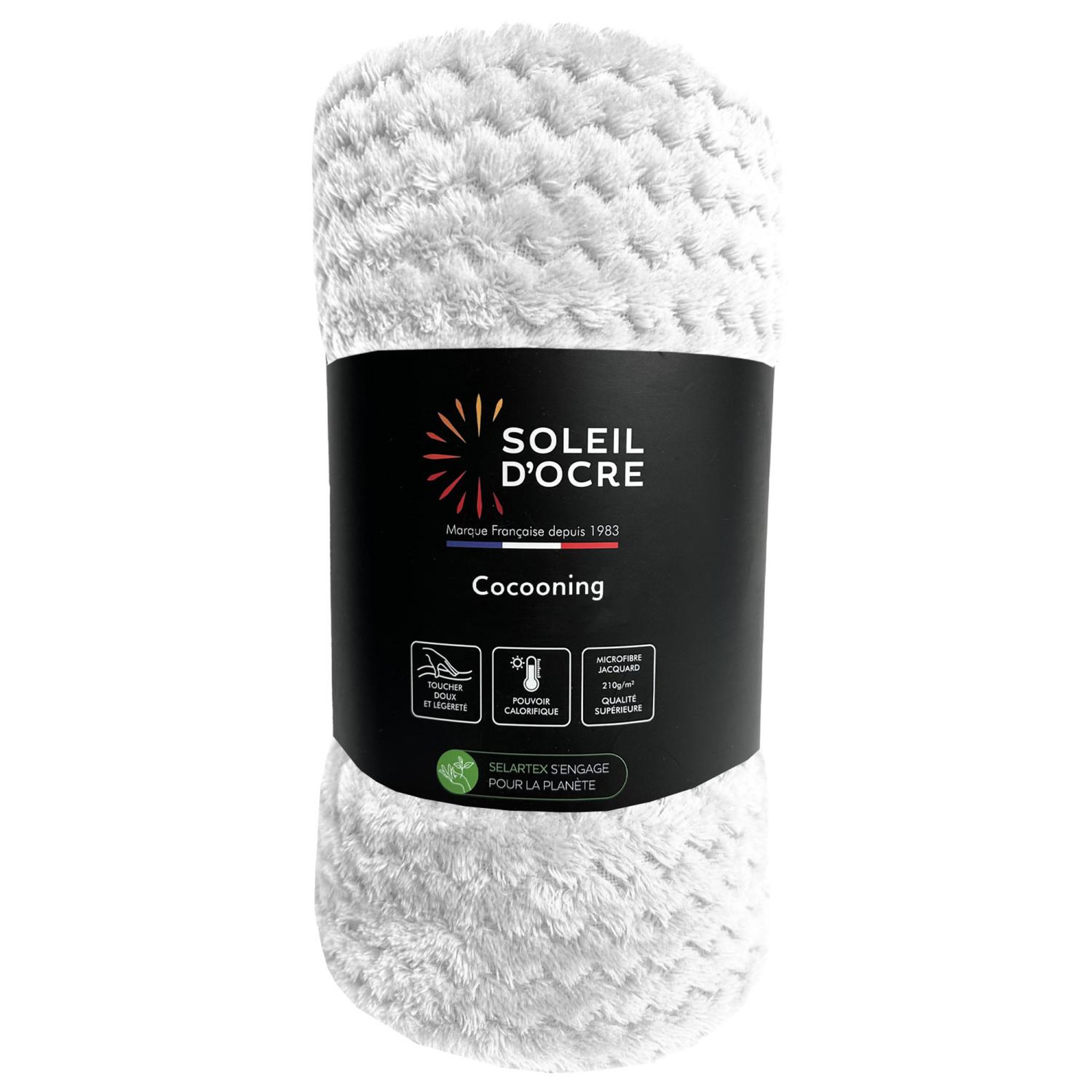 Voir la diapositive 1 : SOLEIL D'OCRE Couverture, plaid microfibre cocooning, par soleil d'ocre