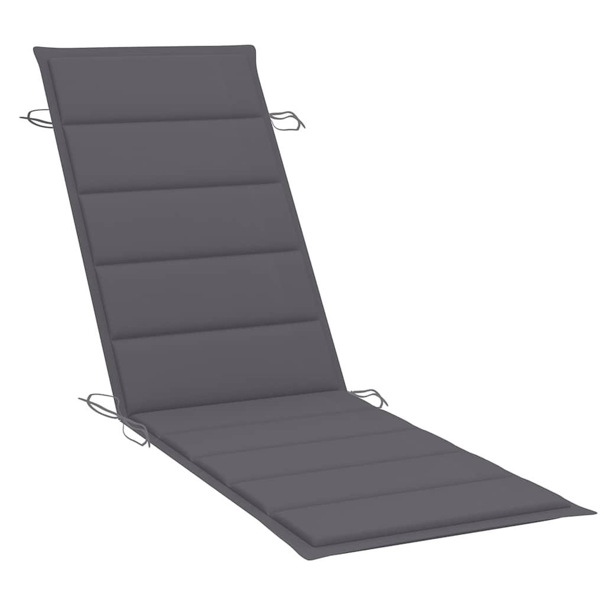 Voir la diapositive 5 : VIDAXL Chaise longue de jardin avec table et coussin Bois d'acacia