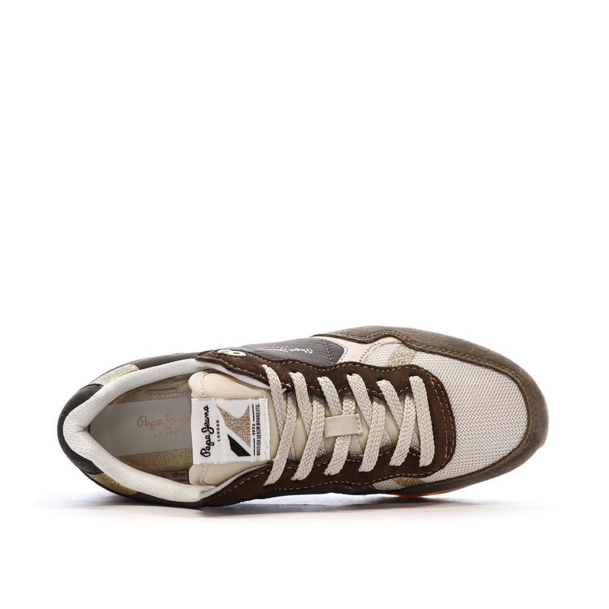 Voir la diapositive 4 : Pepe Jeans Baskets Marrons Femme Pepe jeans Brit Mixt