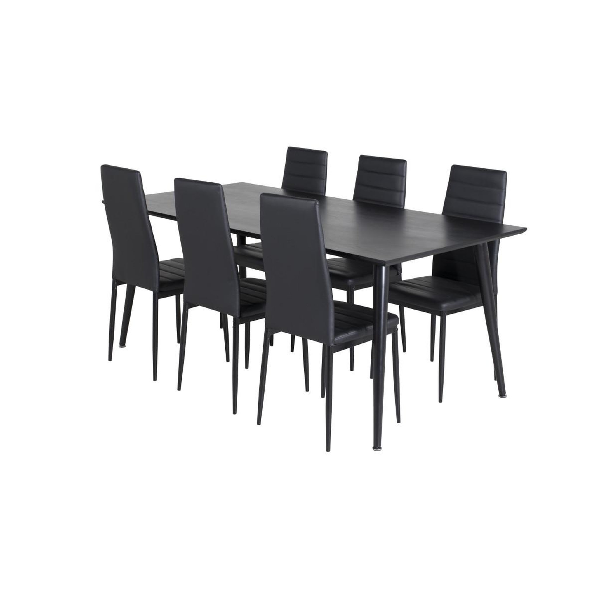 Voir la diapositive 3 : Paris Prix Ensemble table à manger & 6 chaises  dipp & slim  180cm noir