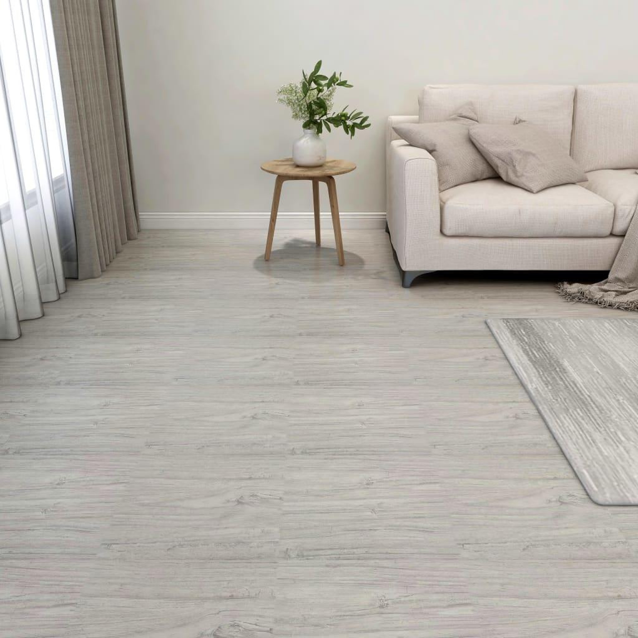 Voir la diapositive 1 : VIDAXL Dalles de plancher autoadhesives 55 pcs PVC 5,11 m^2 gris clair