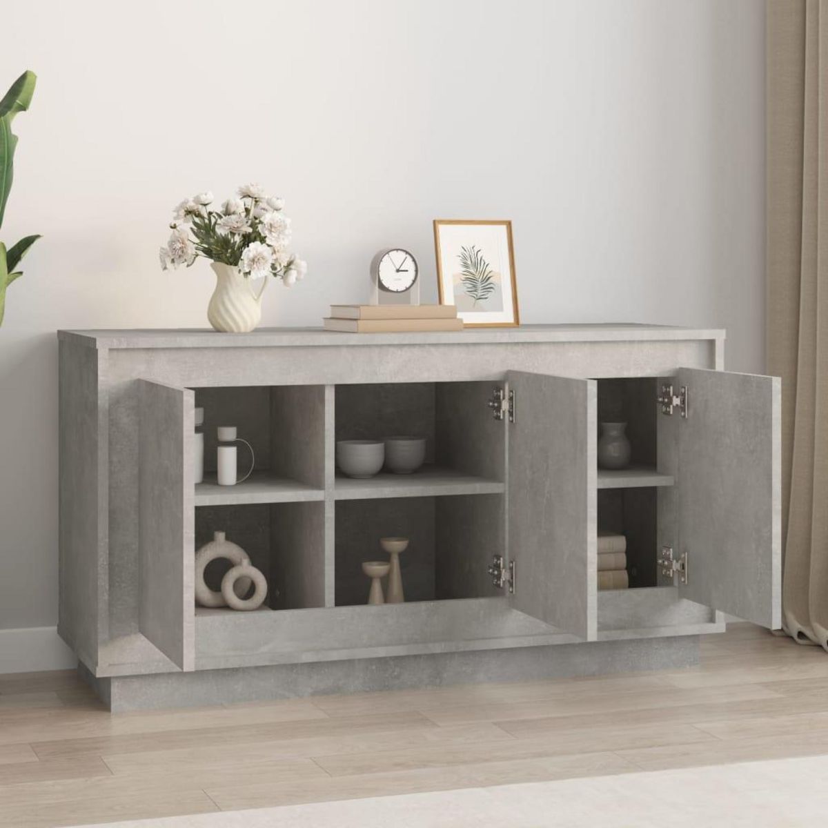 VIDAXL Buffet gris beton 102x35x55 cm bois d'ingenierie