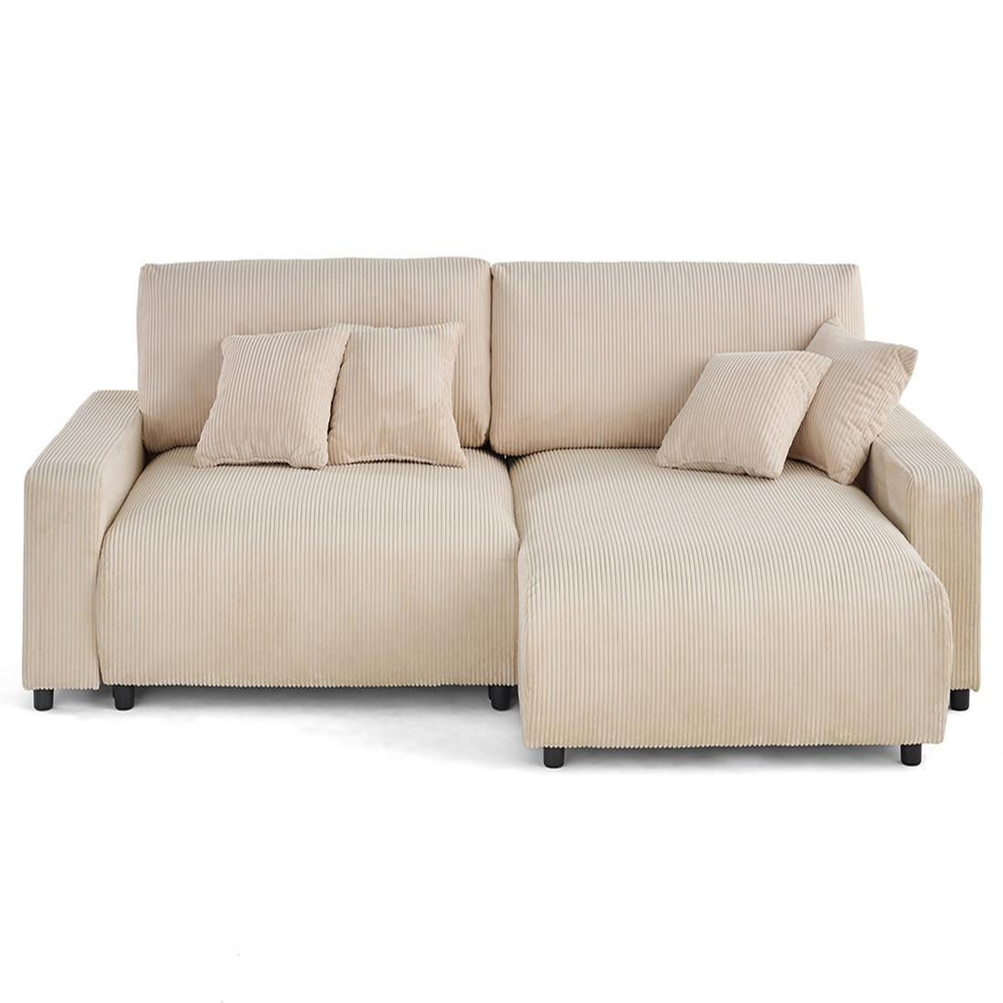 Voir la diapositive 1 : LISA DESIGN Pivoine - canapé d'angle 4 places réversible convertible avec 2 coffres en velours côtelé