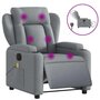 Voir la diapositive 2 : VIDAXL Fauteuil de massage inclinable electrique gris clair tissu