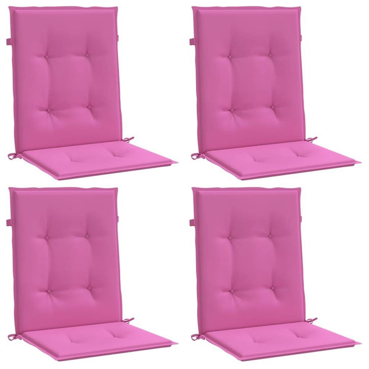 VIDAXL Coussins de chaise a dossier bas lot de 4 rose tissu