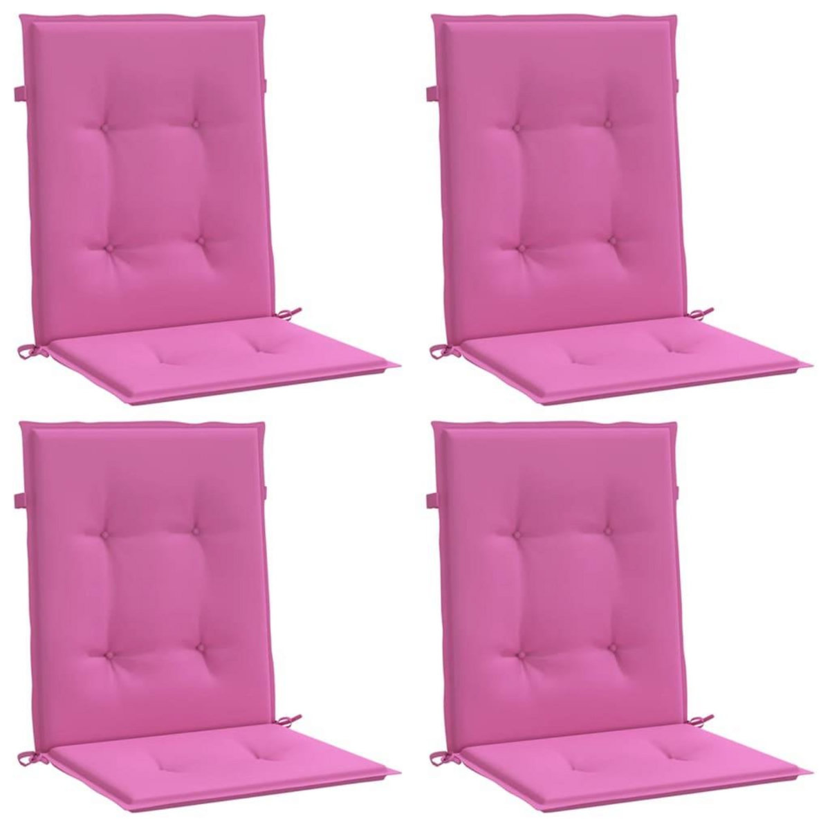 VIDAXL Coussins de chaise a dossier bas lot de 4 rose tissu