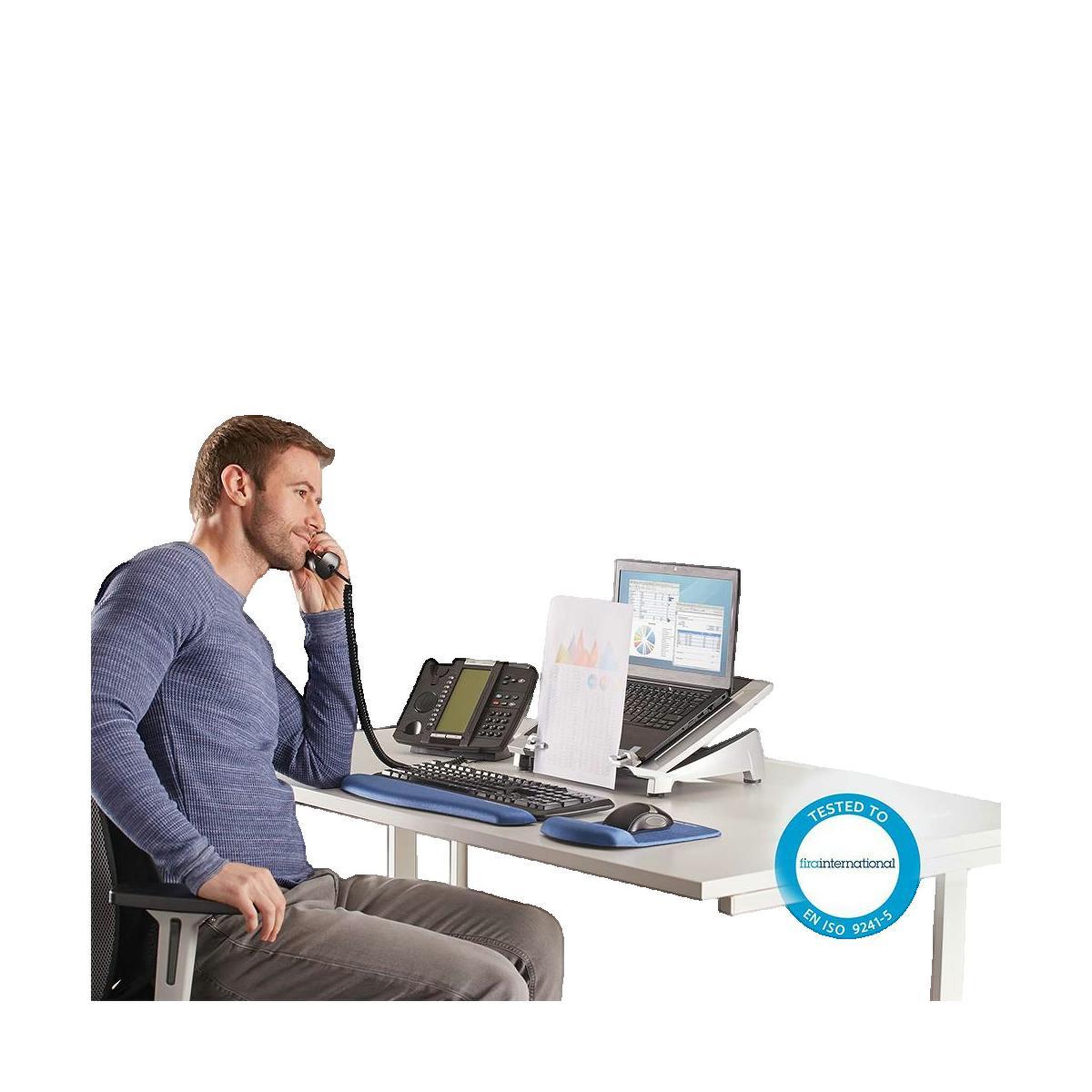 Voir la diapositive 2 : Fellowes Support ordinateur portable Fellowes Plus Office Suites
