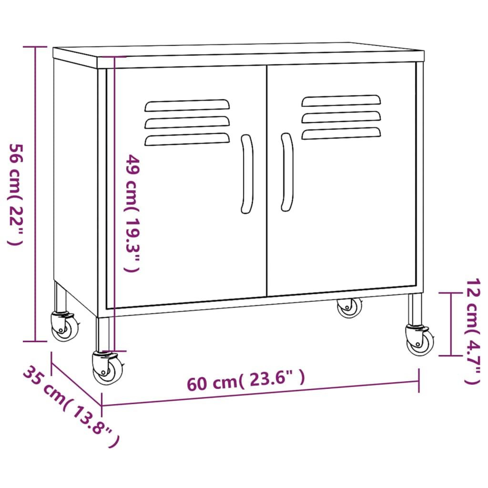 Voir la diapositive 6 : VIDAXL Armoire de rangement Orange 60x35x56 cm Acier