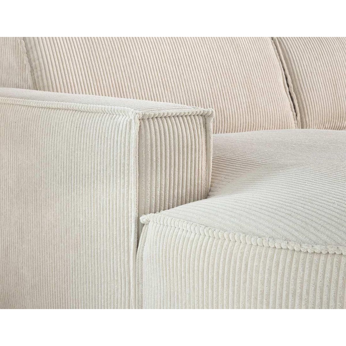 LISA DESIGN Spiaggia - canapé panoramique d'angle droit - 7 places - en velours côtelé