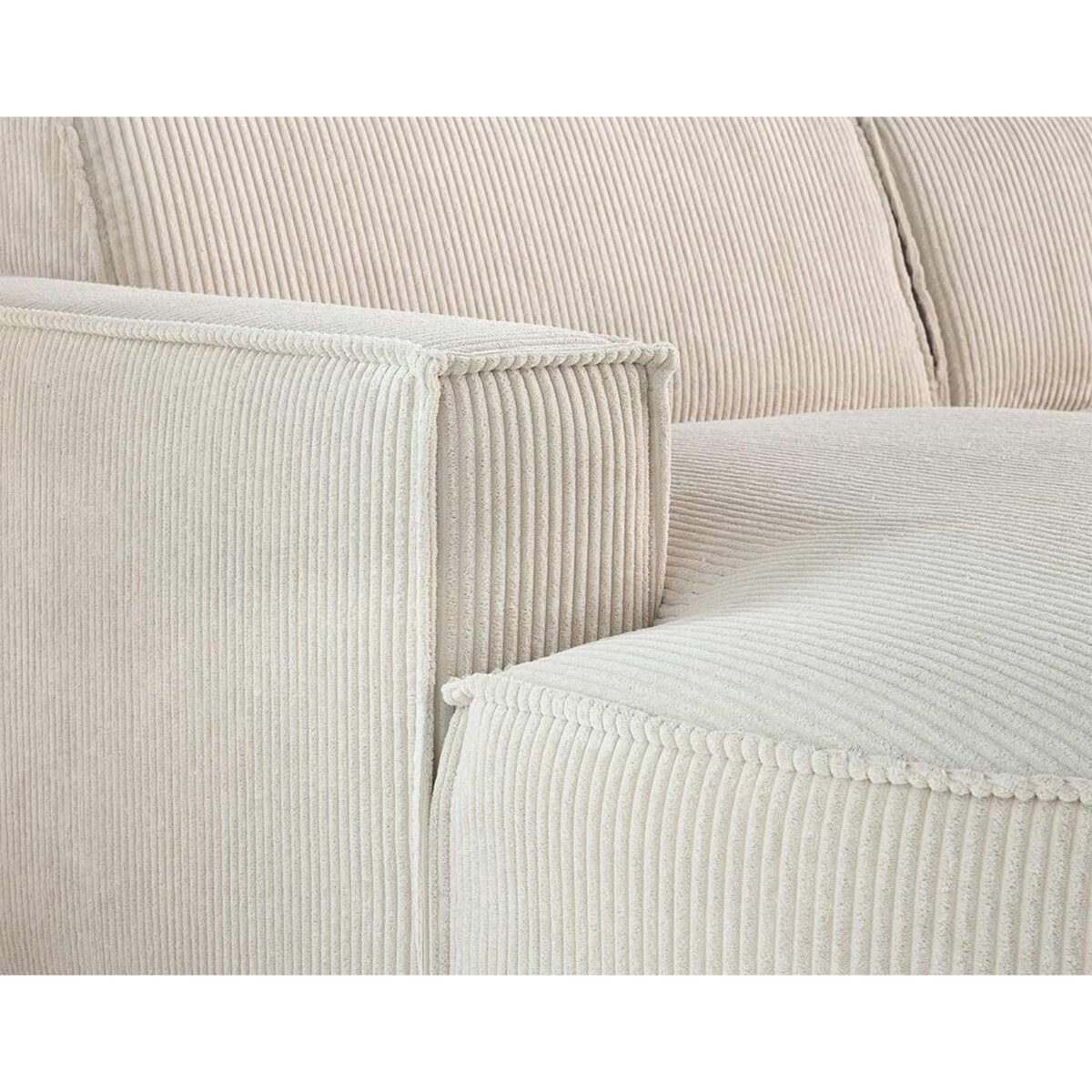 LISA DESIGN Spiaggia - canapé panoramique d'angle droit - 7 places - en velours côtelé