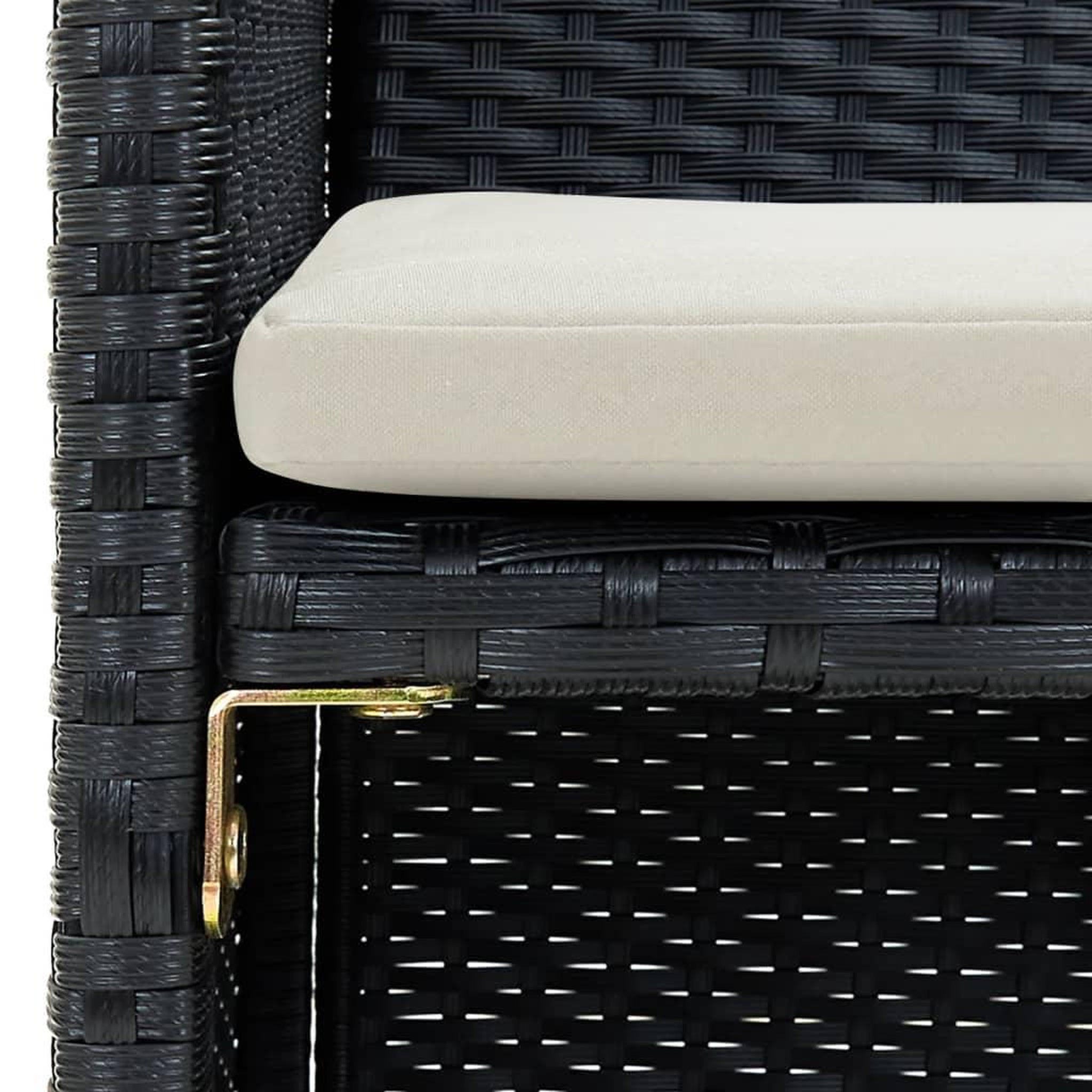 Voir la diapositive 3 : VIDAXL Canape de jardin a 2 places avec coussins Noir Resine tressee