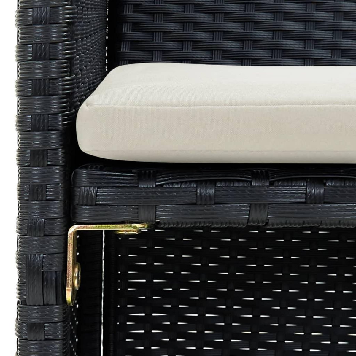 VIDAXL Canape de jardin a 2 places avec coussins Noir Resine tressee