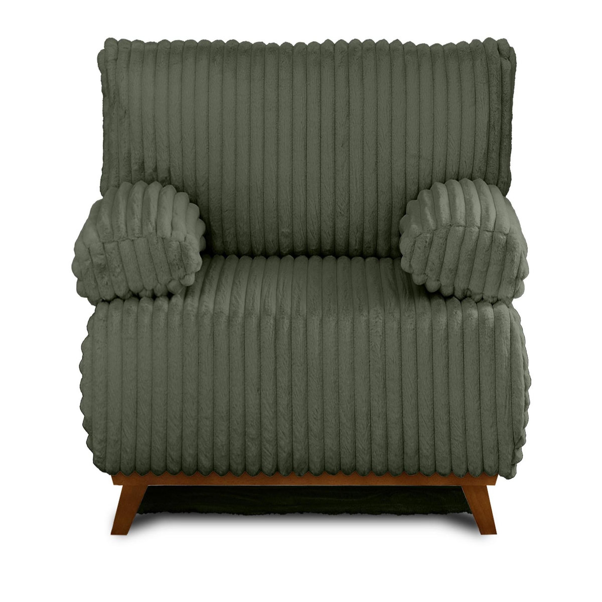 BEST MOBILIER Cristal - fauteuil - convertible avec coffre - en fausse fourrure côtelée