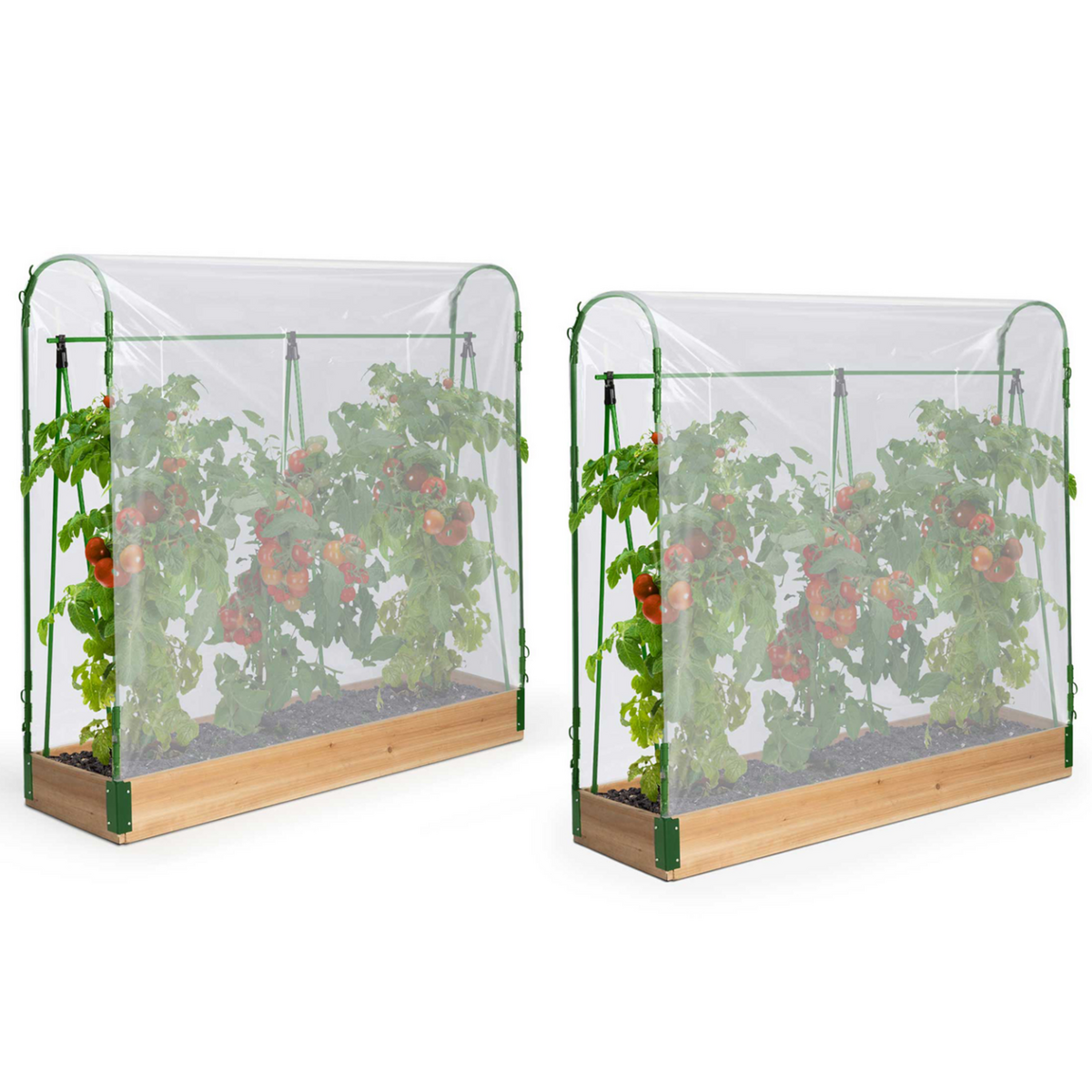 ID MARKET Duo serres à tomates modulables spéciales croissance kit complet bâche + support