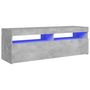 Voir la diapositive 2 : VIDAXL Meuble TV avec lumieres LED gris beton 120x35x40 cm