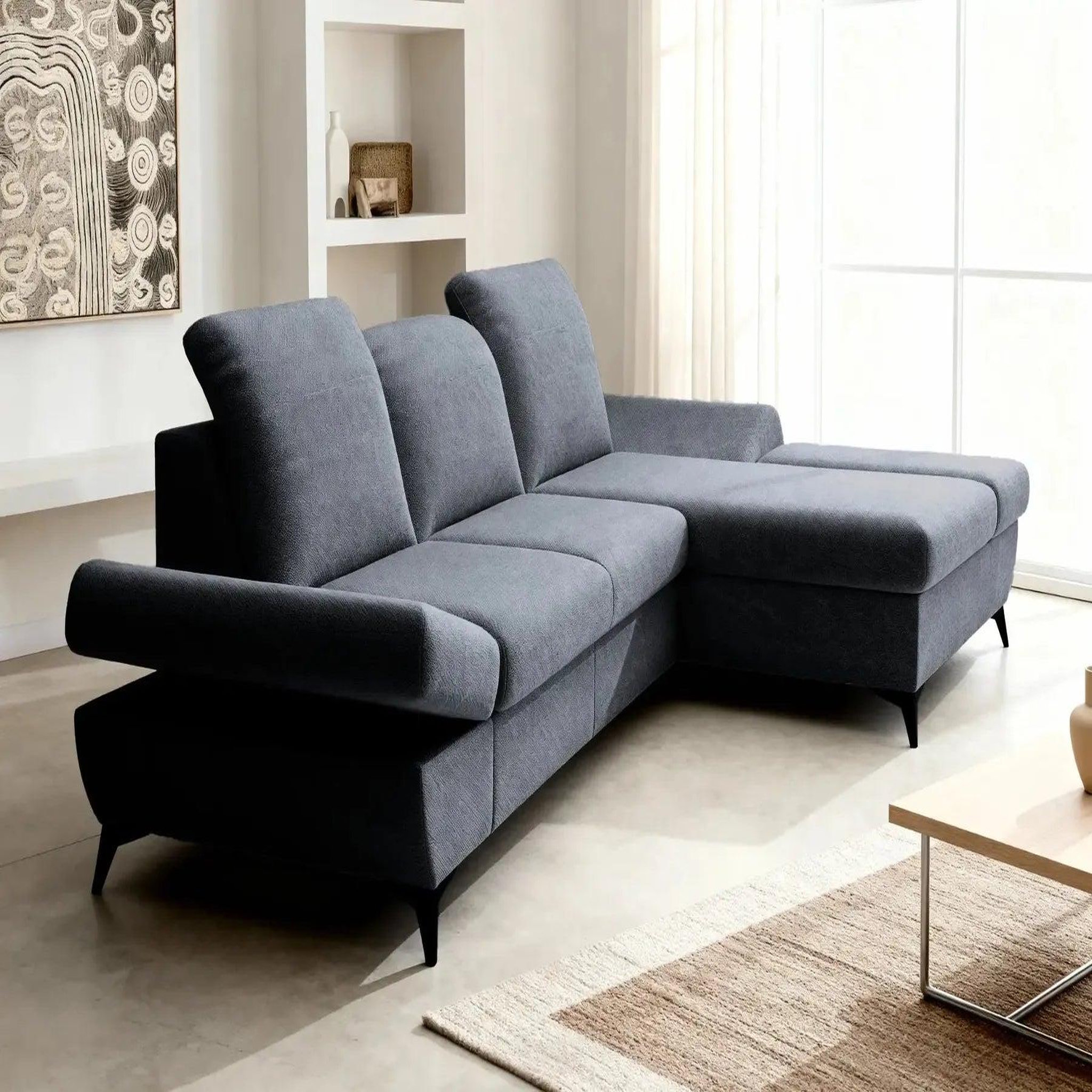 Voir la diapositive 6 : CASANOVA PARIS Livia - canapé d'angle convertible tissu chiné