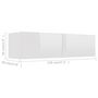 Voir la diapositive 6 : VIDAXL Meuble TV Blanc brillant 120x30x30 cm Bois d'ingenierie