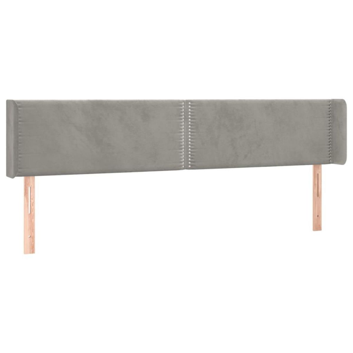 VIDAXL Tete de lit avec oreilles Gris clair 183x16x78/88 cm Velours