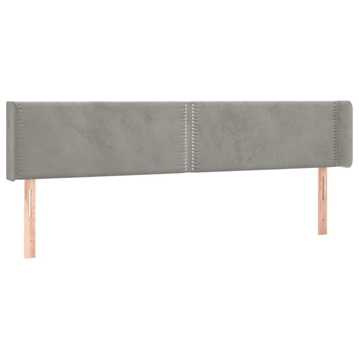 VIDAXL Tete de lit avec oreilles Gris clair 183x16x78/88 cm Velours