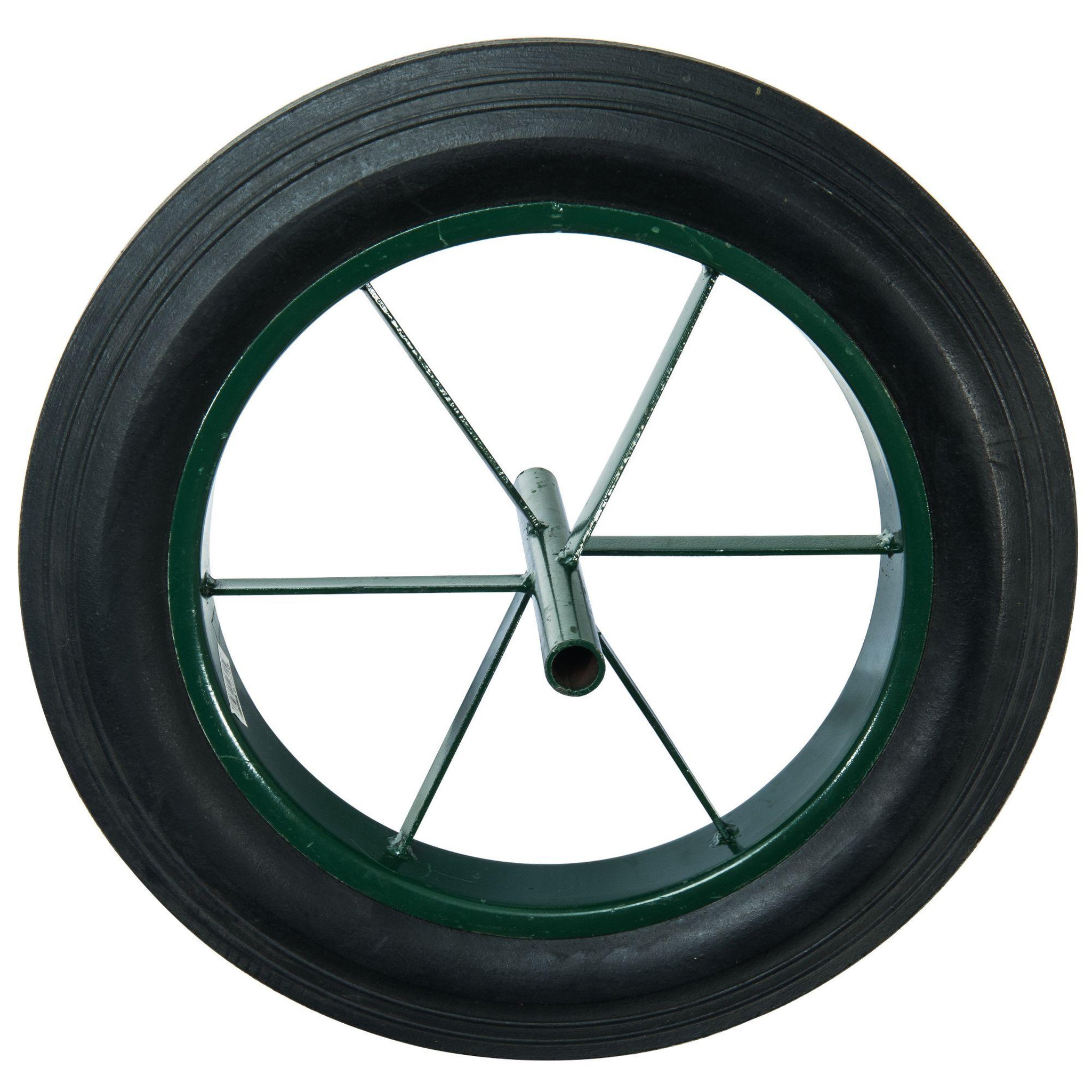Voir la diapositive 2 : WERKAPRO Roue increvable 15''  385 x 66  Pneu dur et axe 20mm