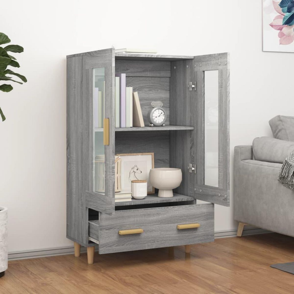 VIDAXL Buffet Sonoma gris 70x31x115 cm Bois d'ingenierie