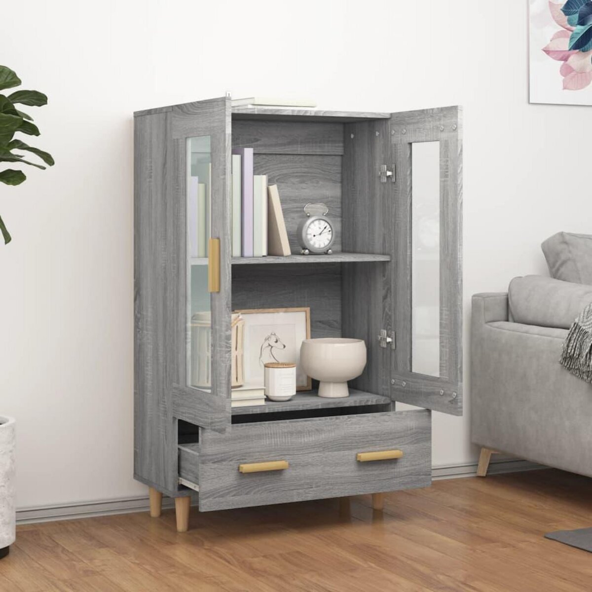 VIDAXL Buffet Sonoma gris 70x31x115 cm Bois d'ingenierie