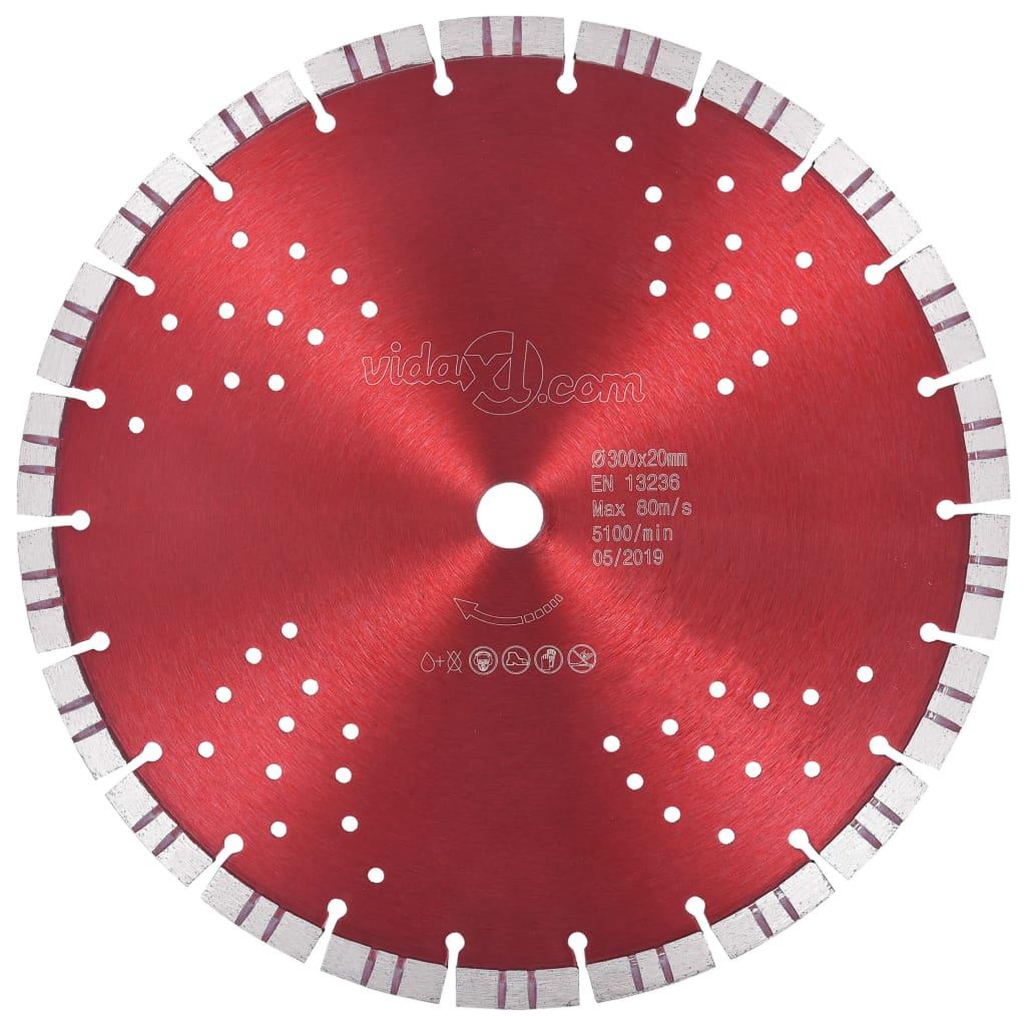 Voir la diapositive 1 : VIDAXL Disque de coupe diamante avec turbo et trous Acier 300 mm