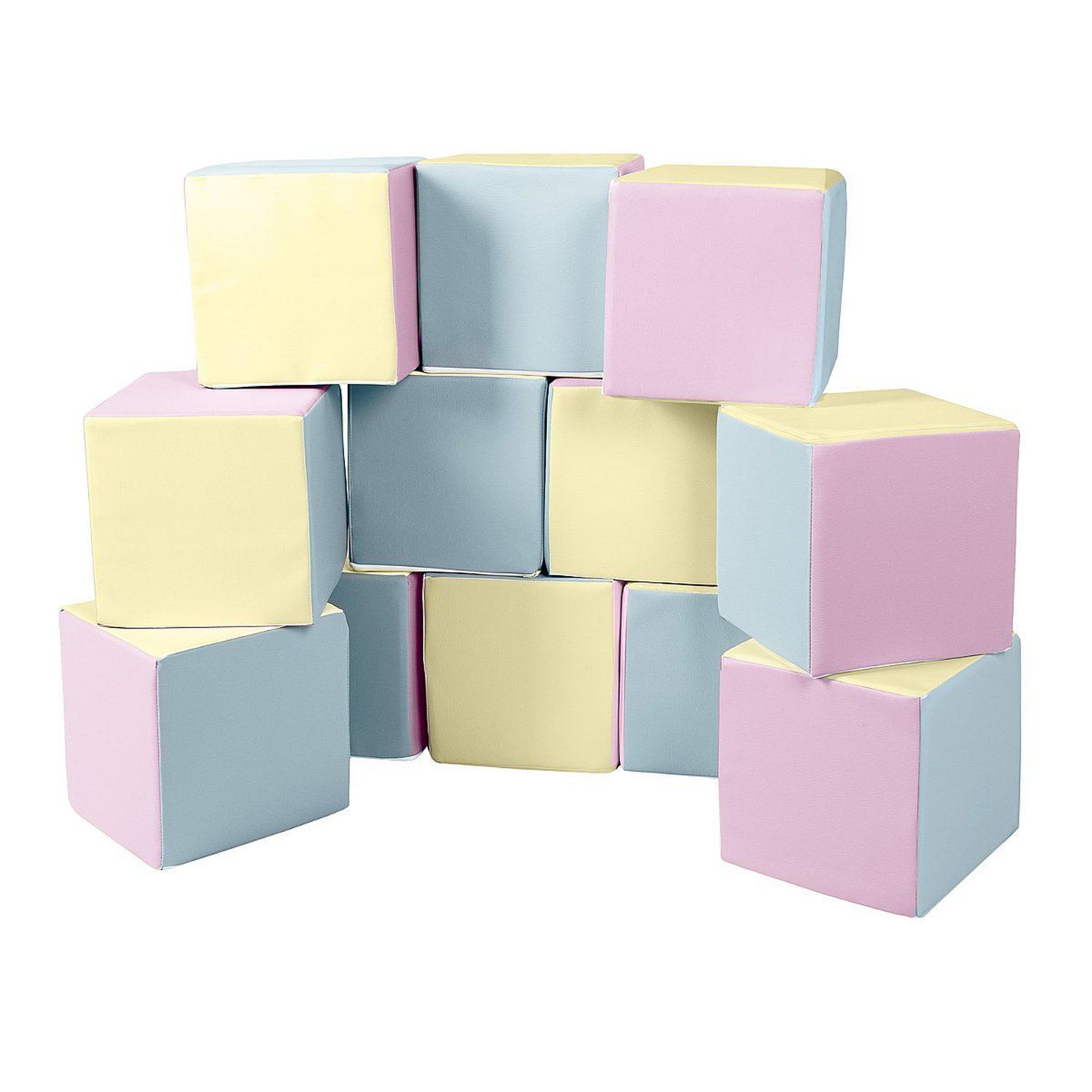 VELINDA Lot cubes xxl mousse 12 pcs rose, bleu, jaune