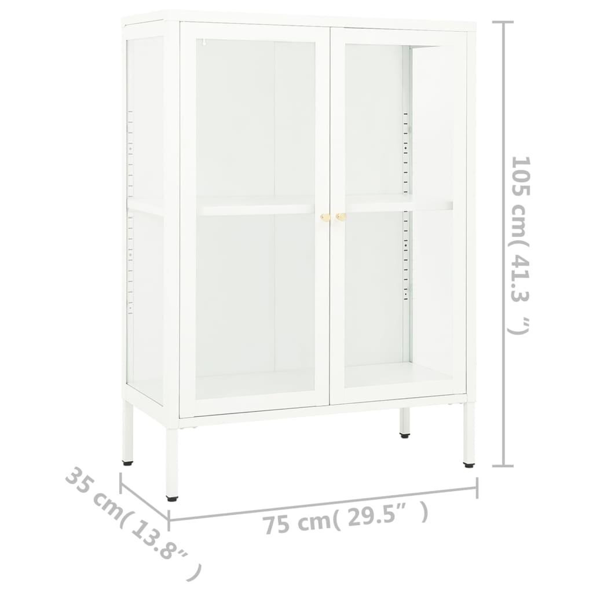 Voir la diapositive 6 : VIDAXL Buffet Blanc 75x35x105 cm Acier et verre