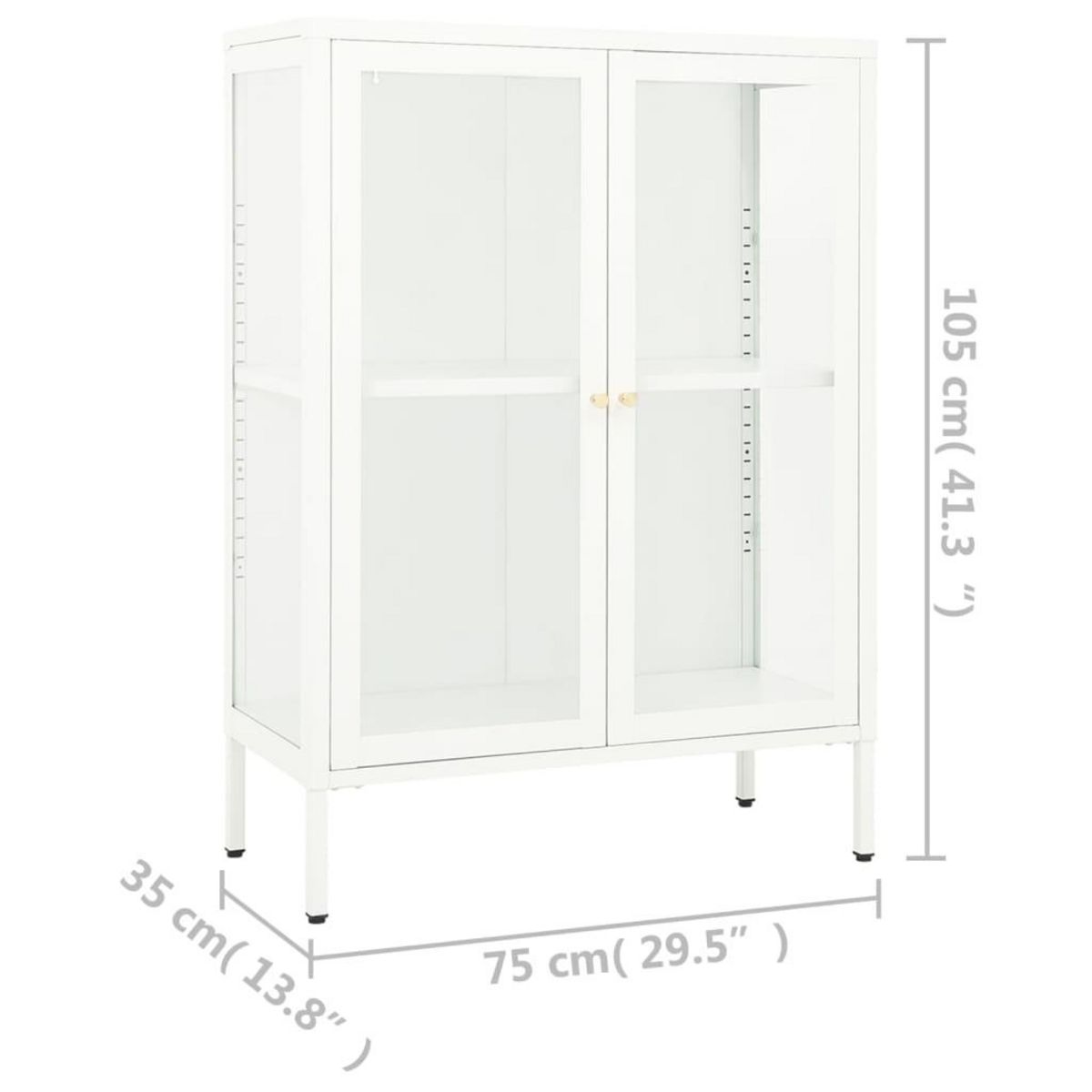 VIDAXL Buffet Blanc 75x35x105 cm Acier et verre