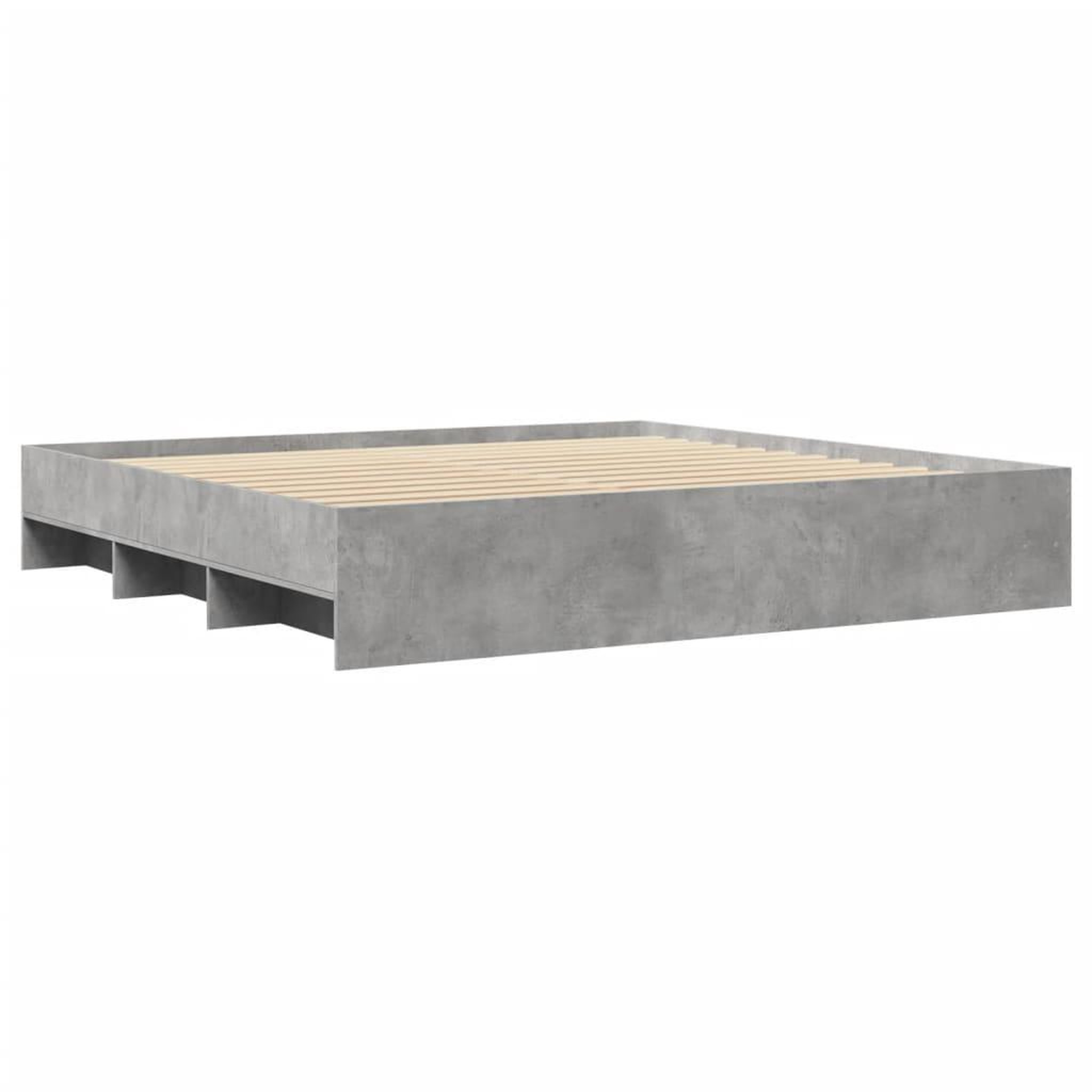 Voir la diapositive 4 : VIDAXL Cadre de lit sans matelas gris beton 180x200 cm bois ingenierie