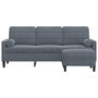 Voir la diapositive 3 : VIDAXL Canape a 3 places avec repose-pieds Gris fonce 180 cm Velours