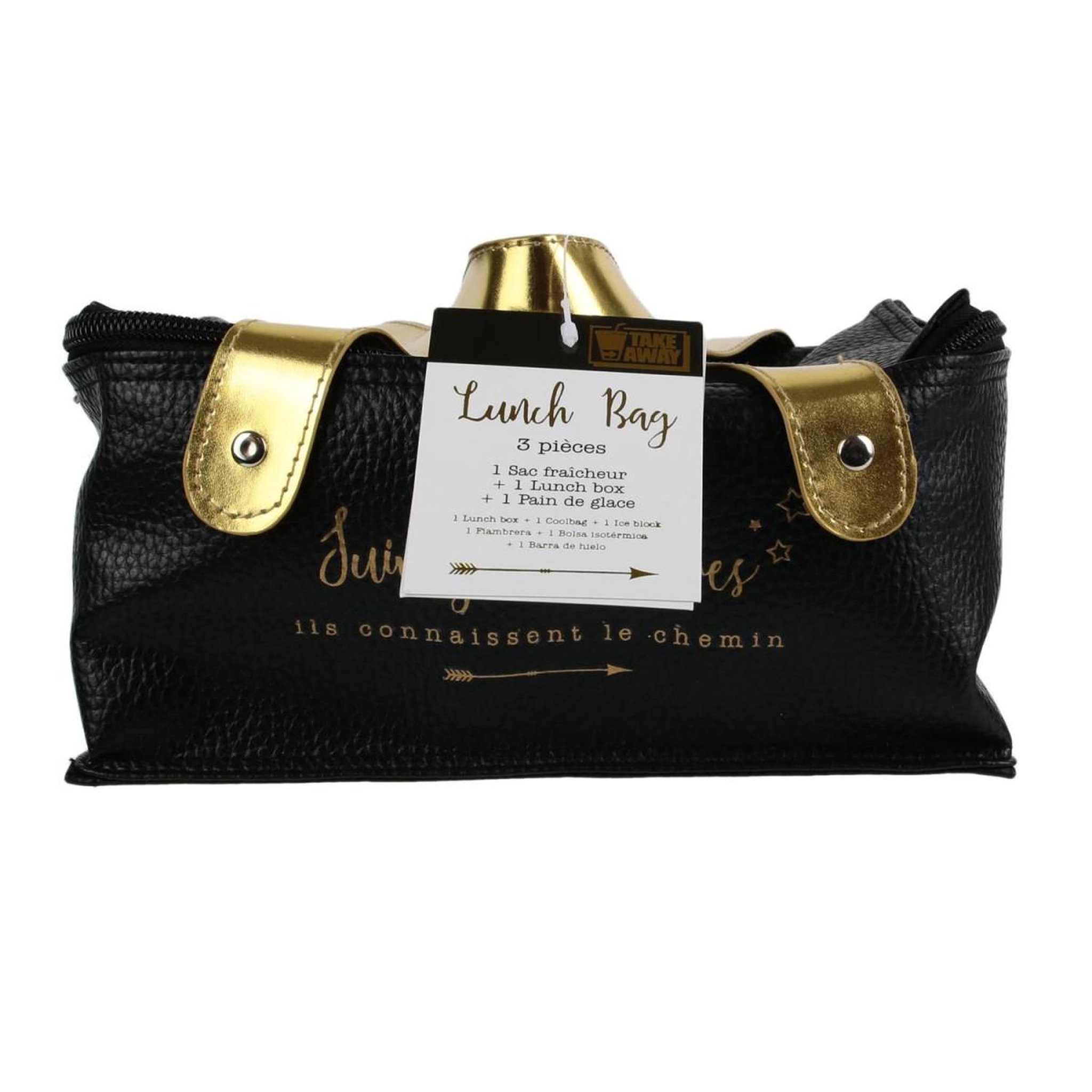 Voir la diapositive 3 : COOK CONCEPT Lunch Bag 3 Pièces  Take Away  23cm Noir & Or
