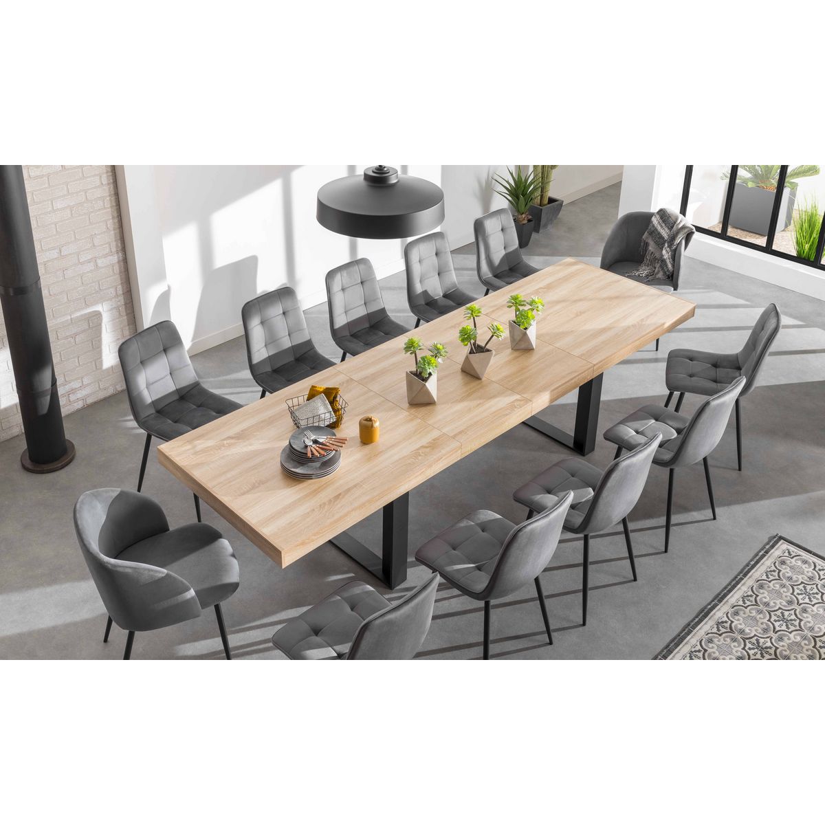 Table de séjour salle à manger extensible 200/300 cm MILTON